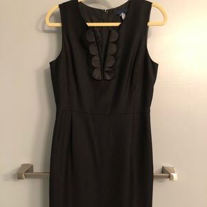 J. Crew Black Dress with Scallop Neckline, Size 6